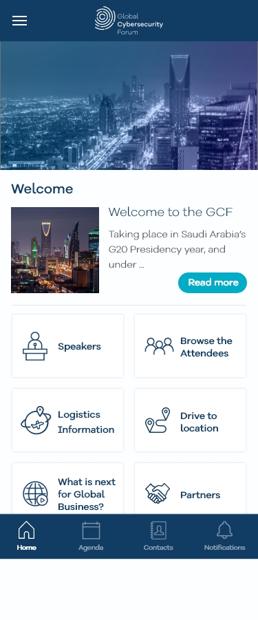 Welcome screen