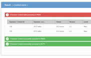 Group result interface showing multi-set action outcomes