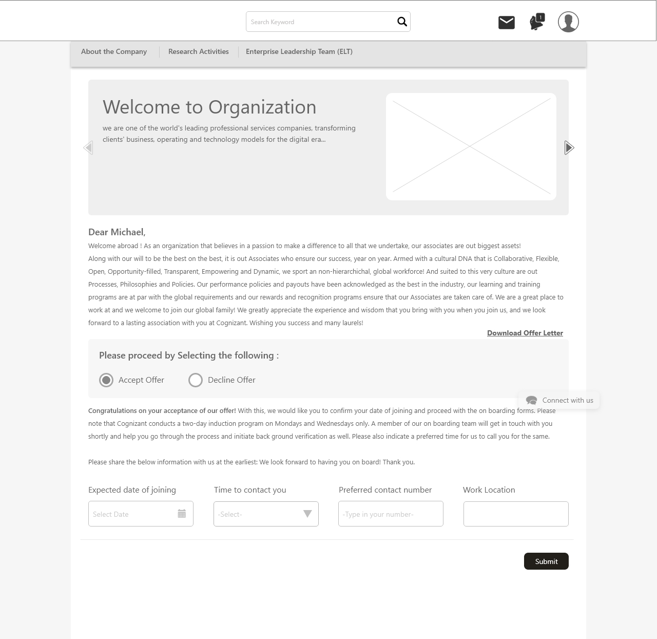 Accept Offer screen